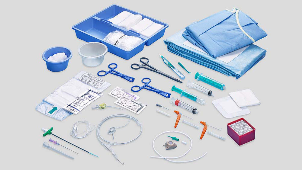 Innholdet i settene for intervensjonell diagnostikk og vaskulær behandling