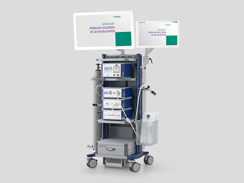 Endoskopirack med visuelle systemer, insufflasjons- og sug- og spylutstyr